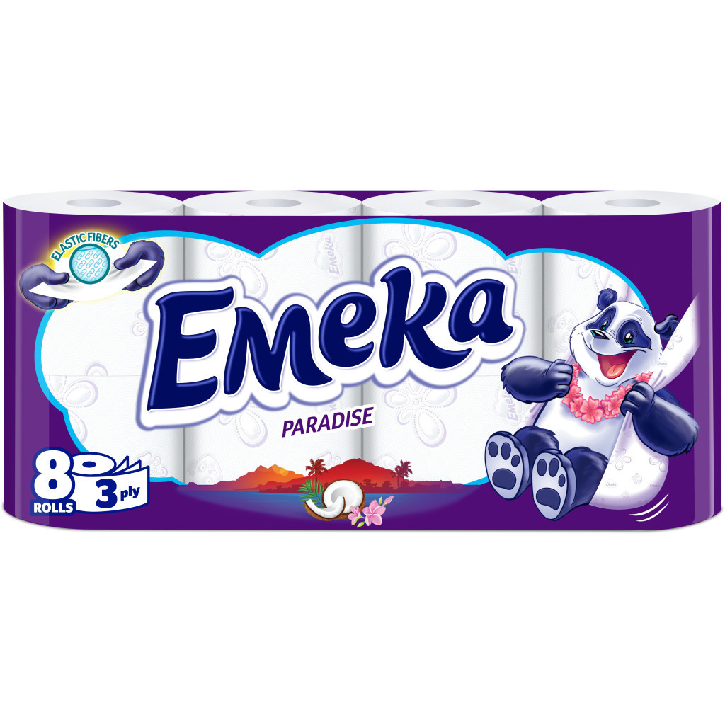 Туалетний папір Emeka Paradise 3 шари 8 рулонів (3800024026539) - зображення 1