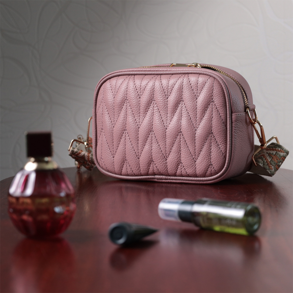 Сумка Vintage Стьобана жіноча з натуральної шкіри Рожева (22614) - зображення 11