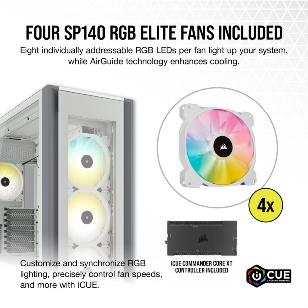 Корпус Corsair iCUE 7000X RGB Tempered Glass White (CC-9011227-WW) - зображення 12