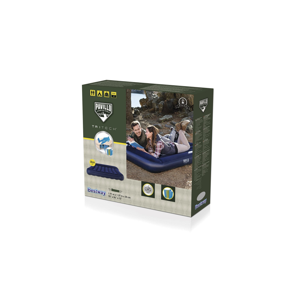 Матрац надувний BestWay Pavillo велюр Синій 137 х 191 х 30 см (BW 67681) - зображення 6