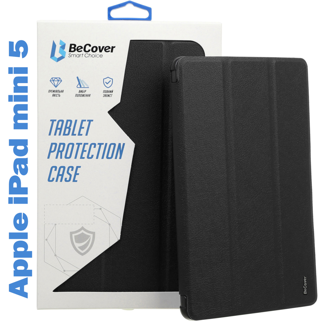 Чохол до планшета BeCover Tri Fold Soft TPU mount Pencil Apple iPad mini 5 Black (708449) - зображення 1