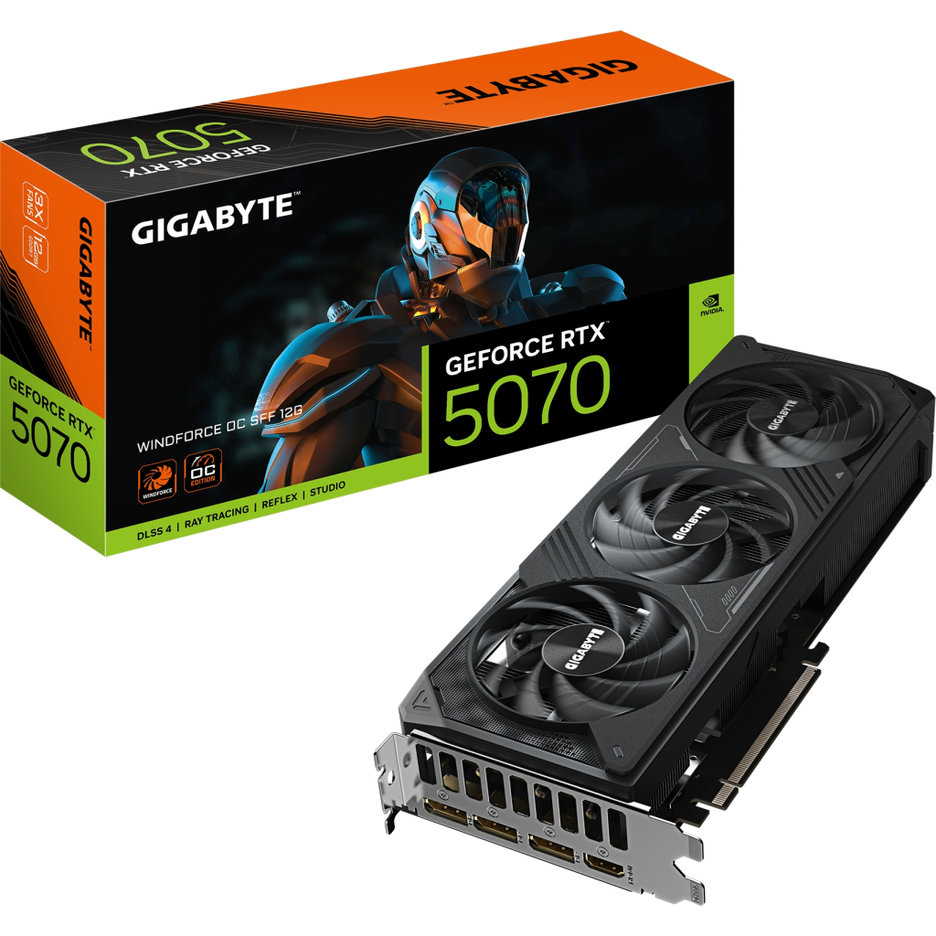 Відеокарта GIGABYTE GeForce RTX5070 12Gb WINDFORCE OC SFF (GV-N5070WF3OC-12GD) - изображение 10
