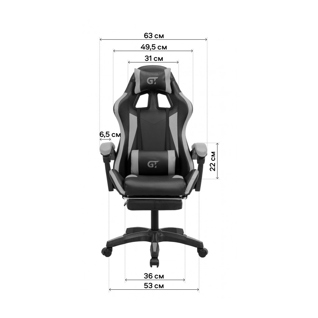 Крісло ігрове GT Racer X-2323 Black/Green - зображення 7