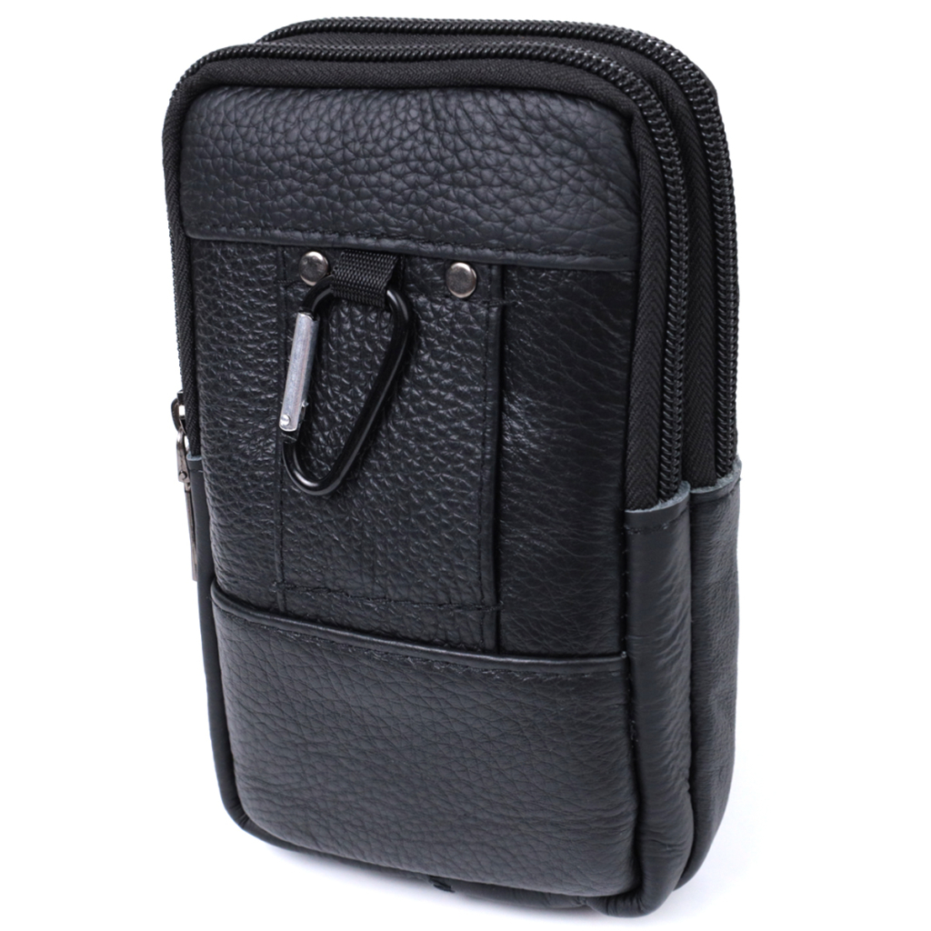 Сумка Vintage На пояс з натуральної шкіри Чорна (22736) - зображення 2