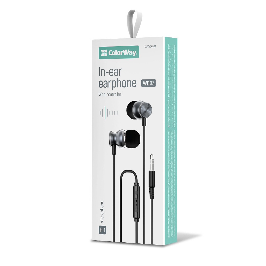Навушники ColorWay 3.5 mm Wired Earphone UrbanBeat Black (CW-WD03BK) - зображення 2