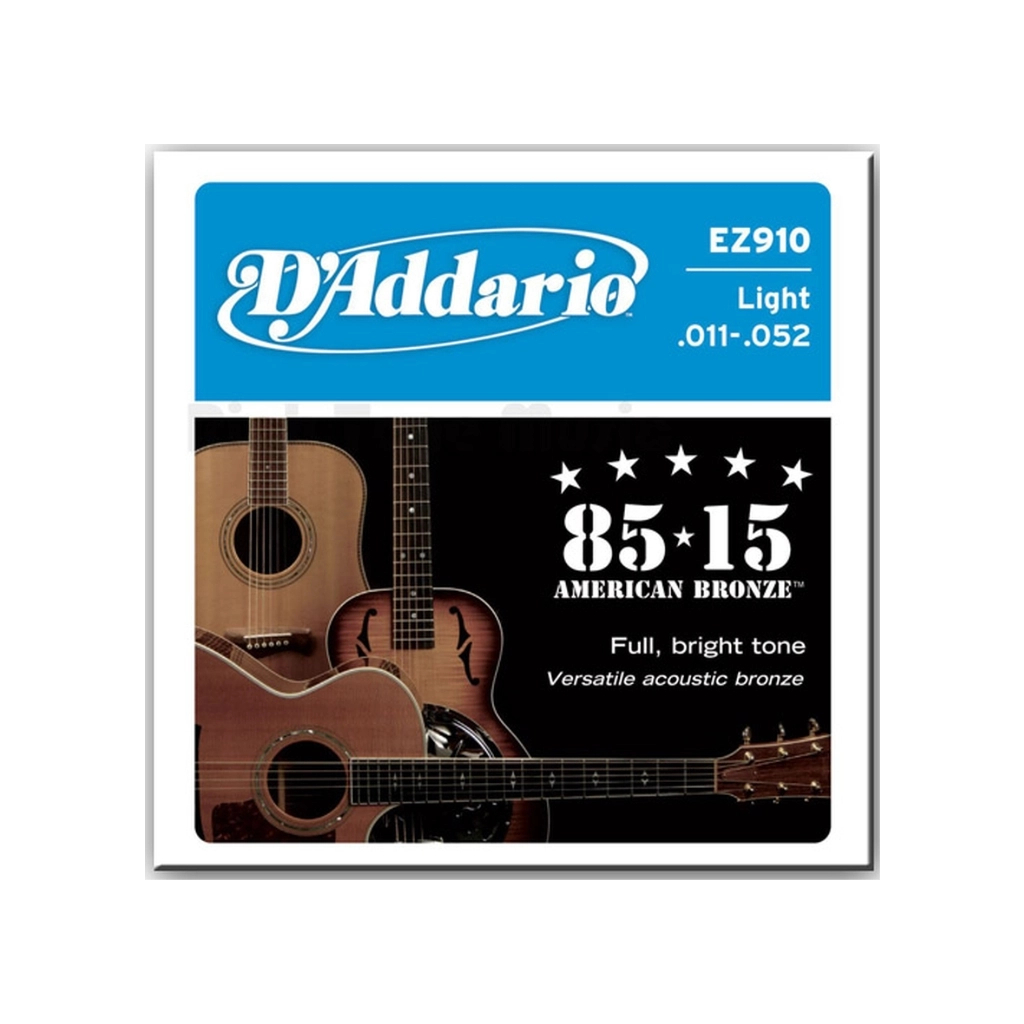 Струни для гітари D'Addario 85/15 Bronze Light (11-52) (EZ910) - зображення 3