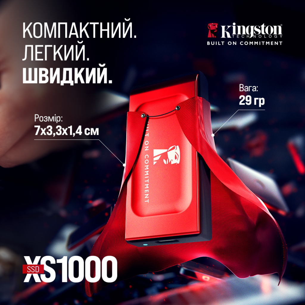 Накопичувач SSD USB Type-C 2TB XS1000 Kingston (SXS1000R/2000GA) - зображення 6