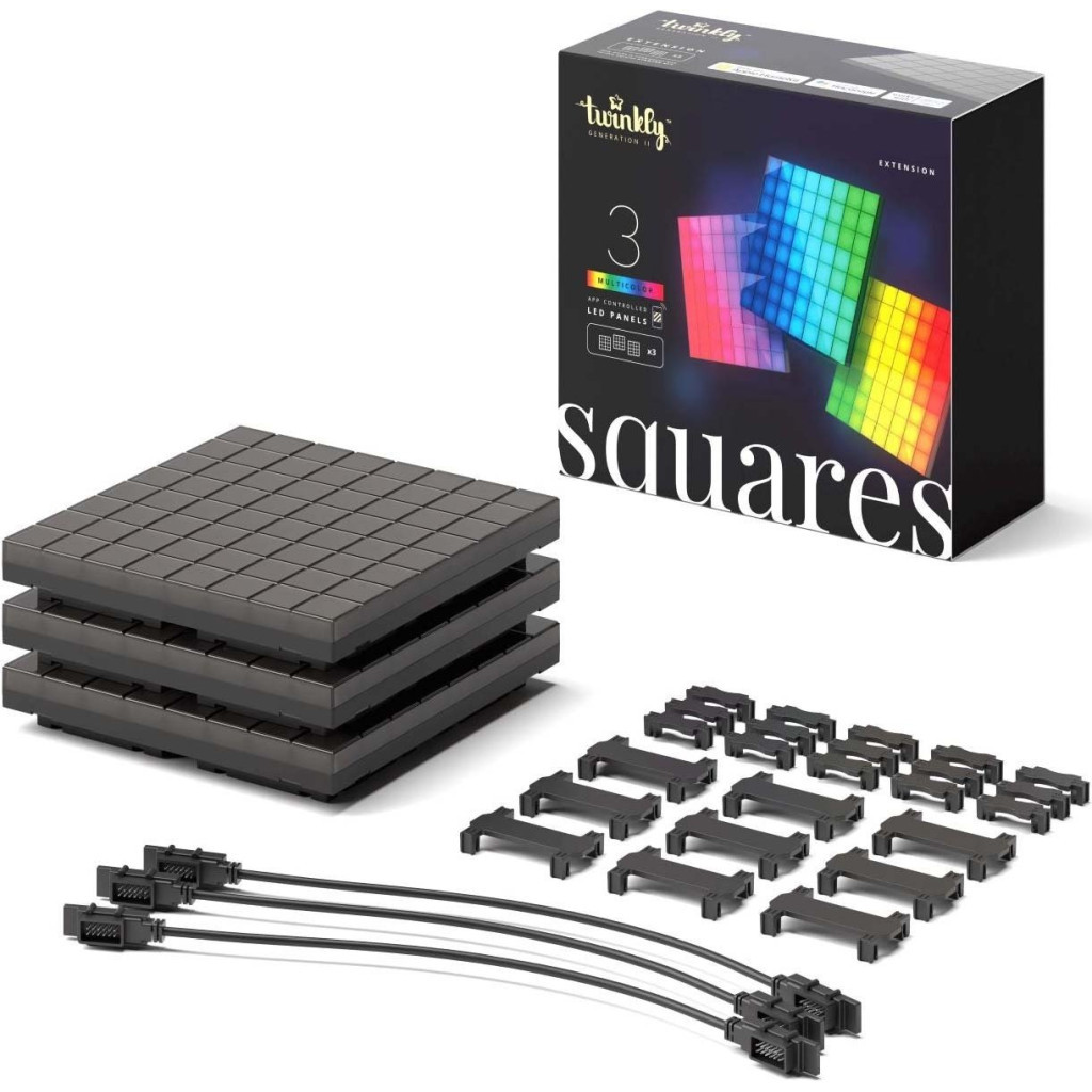 Гірлянда Twinkly Панель Smart LED Squares 3 RGB, Gen II, IP20, 16x16см, for TWQ064STW-07-BEU (TWQ064STW-03-BAD) - зображення 5