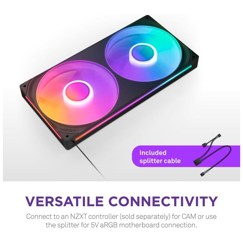 Кулер до корпусу NZXT F280 RGB Core Fan (Single Frame) - Black (RF-U28HF-B1) - зображення 9