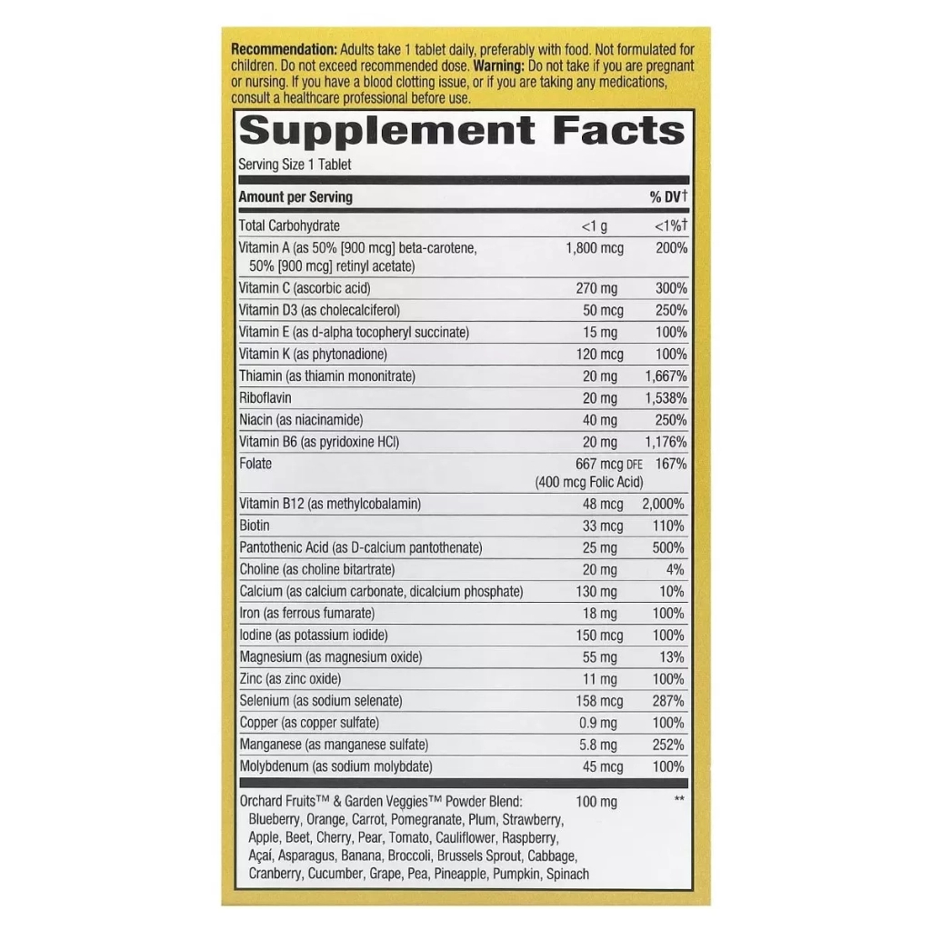 Мультивітамін Nature's Way Мультивітаміни для дорослих Alive! Adult Ultra Potency Complete Multivitam (NWY-15679) - зображення 3