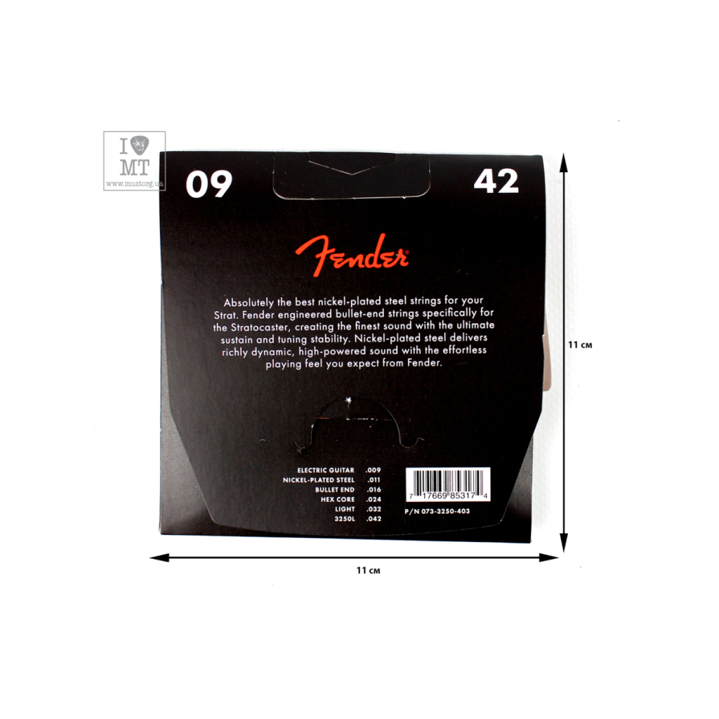 Струни для гітари Fender 3250L Super Bullets Nickel-Plated Guitar Strings (09-42) (A009841) - зображення 2