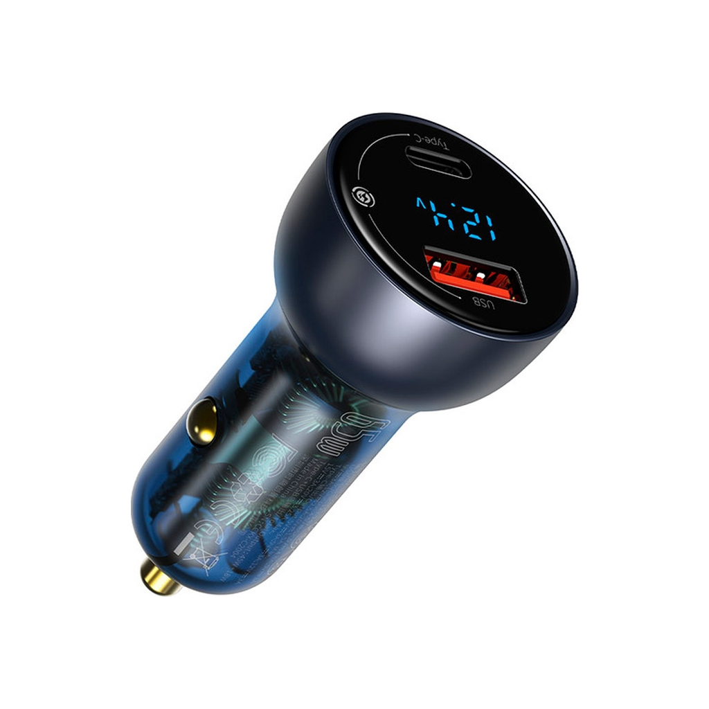 Зарядний пристрій Baseus Particular Digital Display QC+PPS Car Charger 65W Cable(Type-C toType-C100W 1m) USB-A/Type-C Dar (TZCCKX-0G) - зображення 2