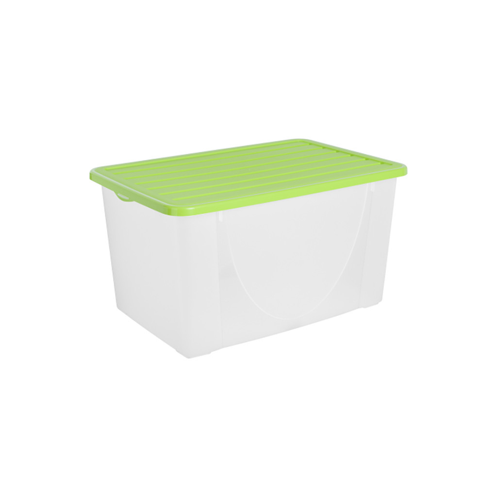 Контейнер для зберігання Алеана Прозорий із салатовою кришкою 40 л (алн 122044/олива) - изображение 1