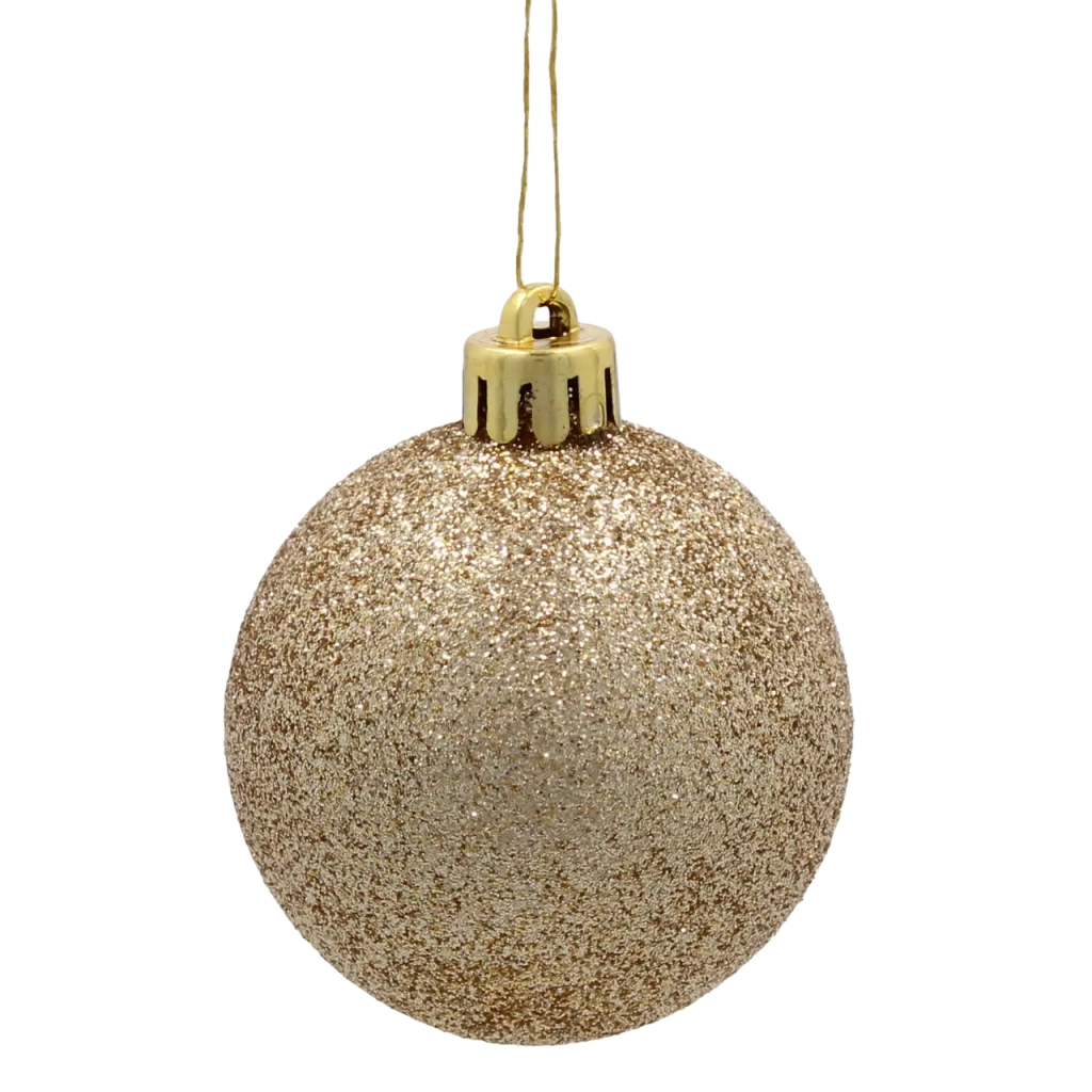 Ялинкова іграшка Chomik пластикові кульки 20 шт, 5 см, золотисті (5900779893801_2) - зображення 5