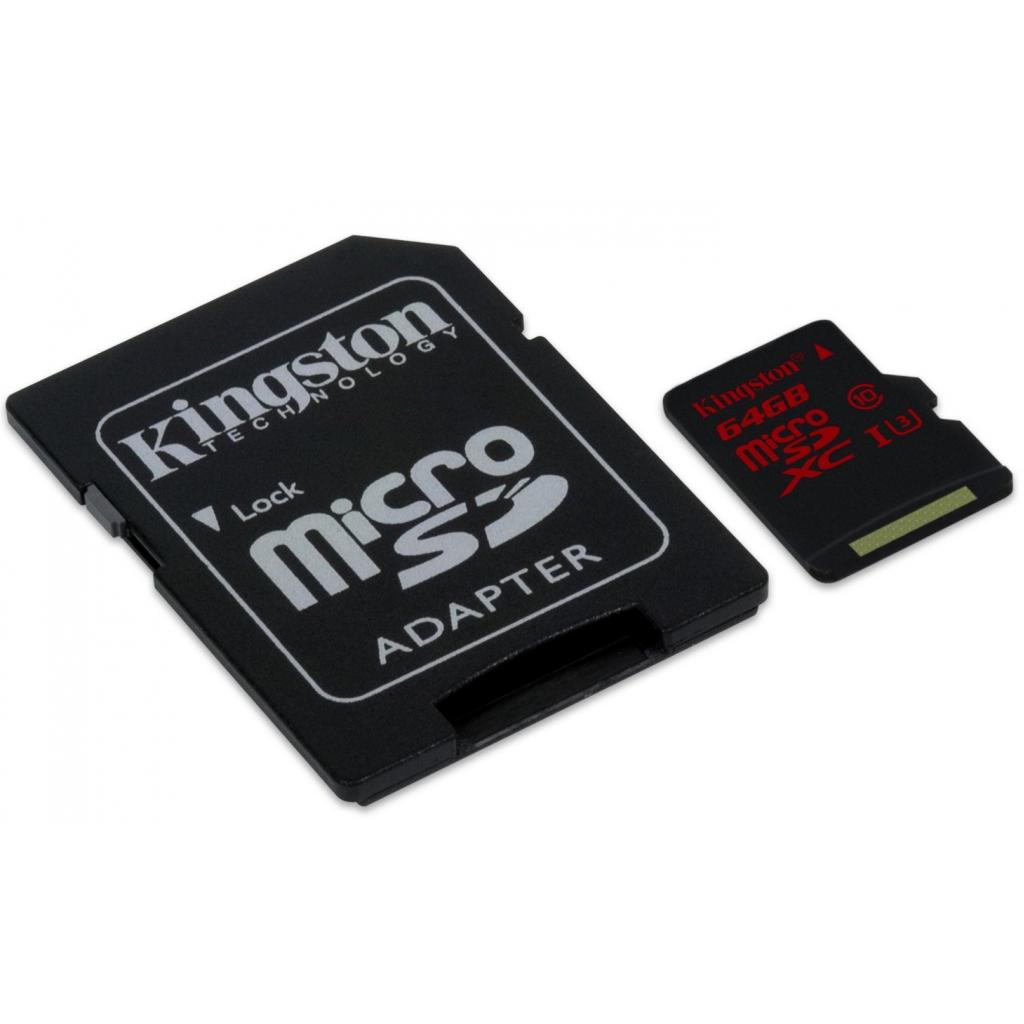 Карта пам'яті Kingston 64GB microSDXC Class 10 UHS-I U3 (SDCA3/64GB) - зображення 2