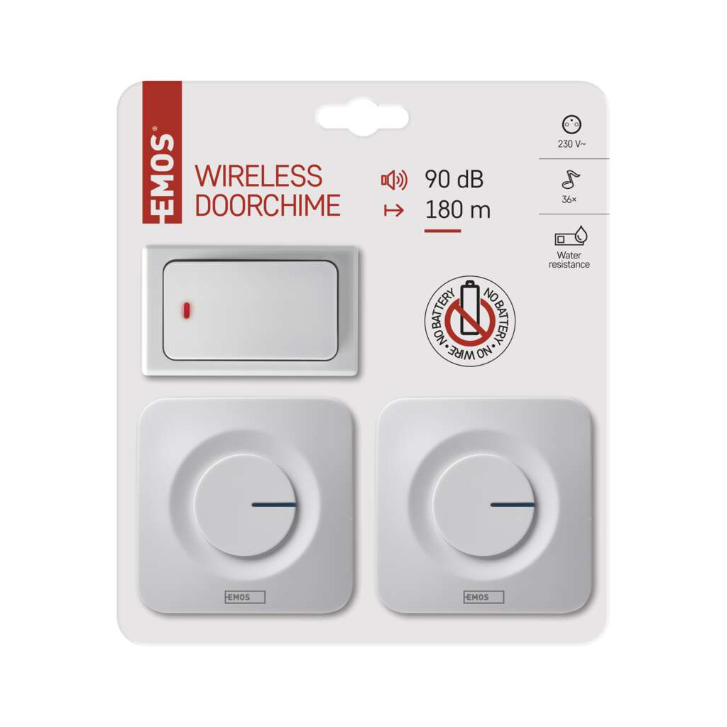 Дверний дзвінок EMOS бездротовий P5731 220В 2 приймачі (180м) (P5731) - picture 4