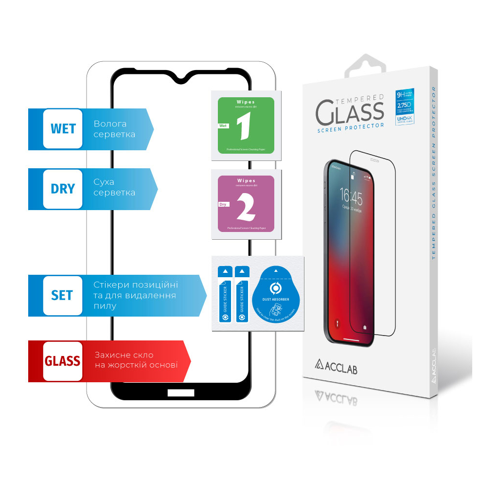 Скло захисне ACCLAB Full Glue Nokia C30 4G (1283126528798) - зображення 7