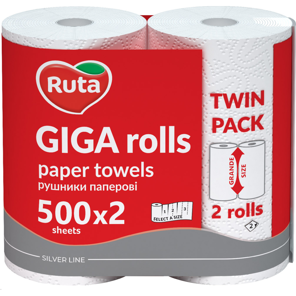 Паперові рушники Ruta Giga Rolls 2 шари 2 рулони (4820202895848) - зображення 2