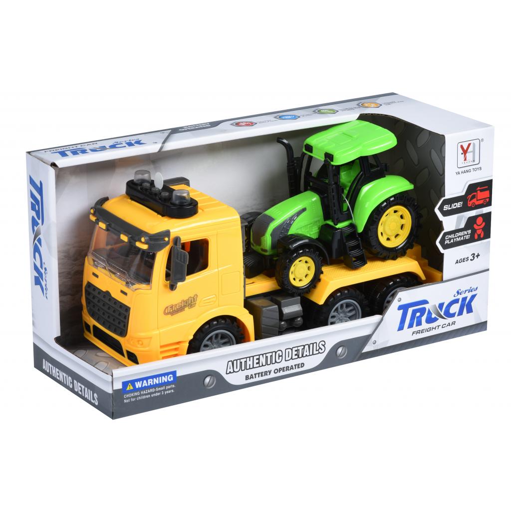 Спецтехніка Same Toy инерционный Truck Тягач желый с трактором со светом и звуком (98-613AUt-1) - зображення 5