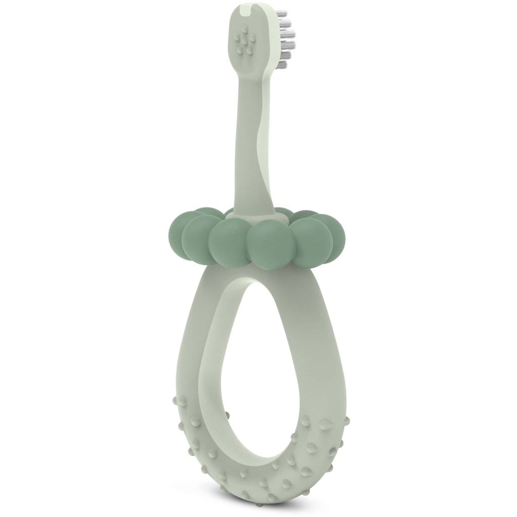 Дитяча зубна щітка Suavinex STAGE 1 з масажером від 0 до 2 років, зелена (403011) - изображение 2