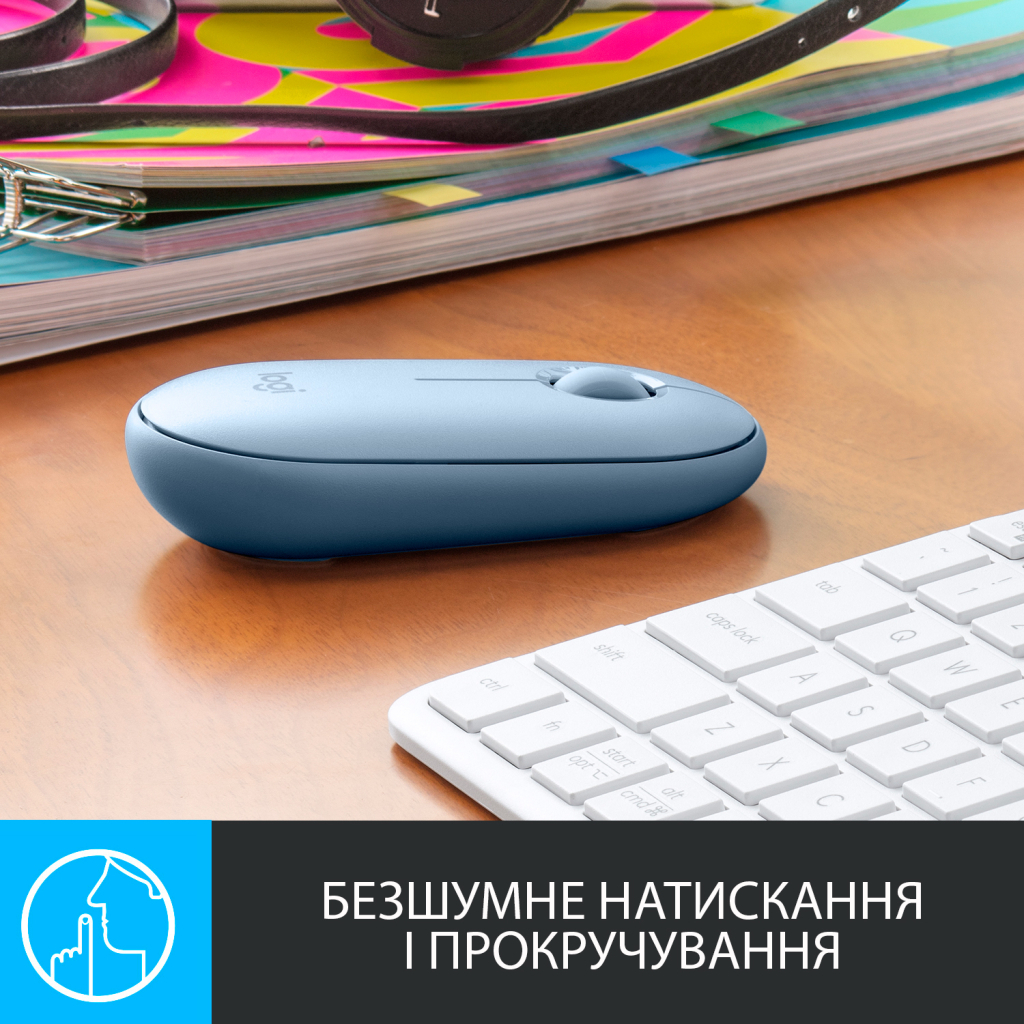 Мишка Logitech M350 Wireless Blue Grey (910-005719) - зображення 3