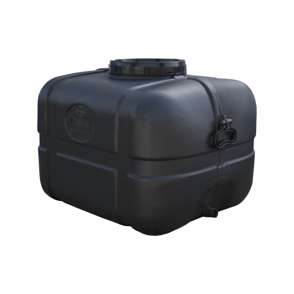 Ємність для води Пласт Бак квадратна не харчова 100 л прямокутна чорна видувна (5704) - зображення 1