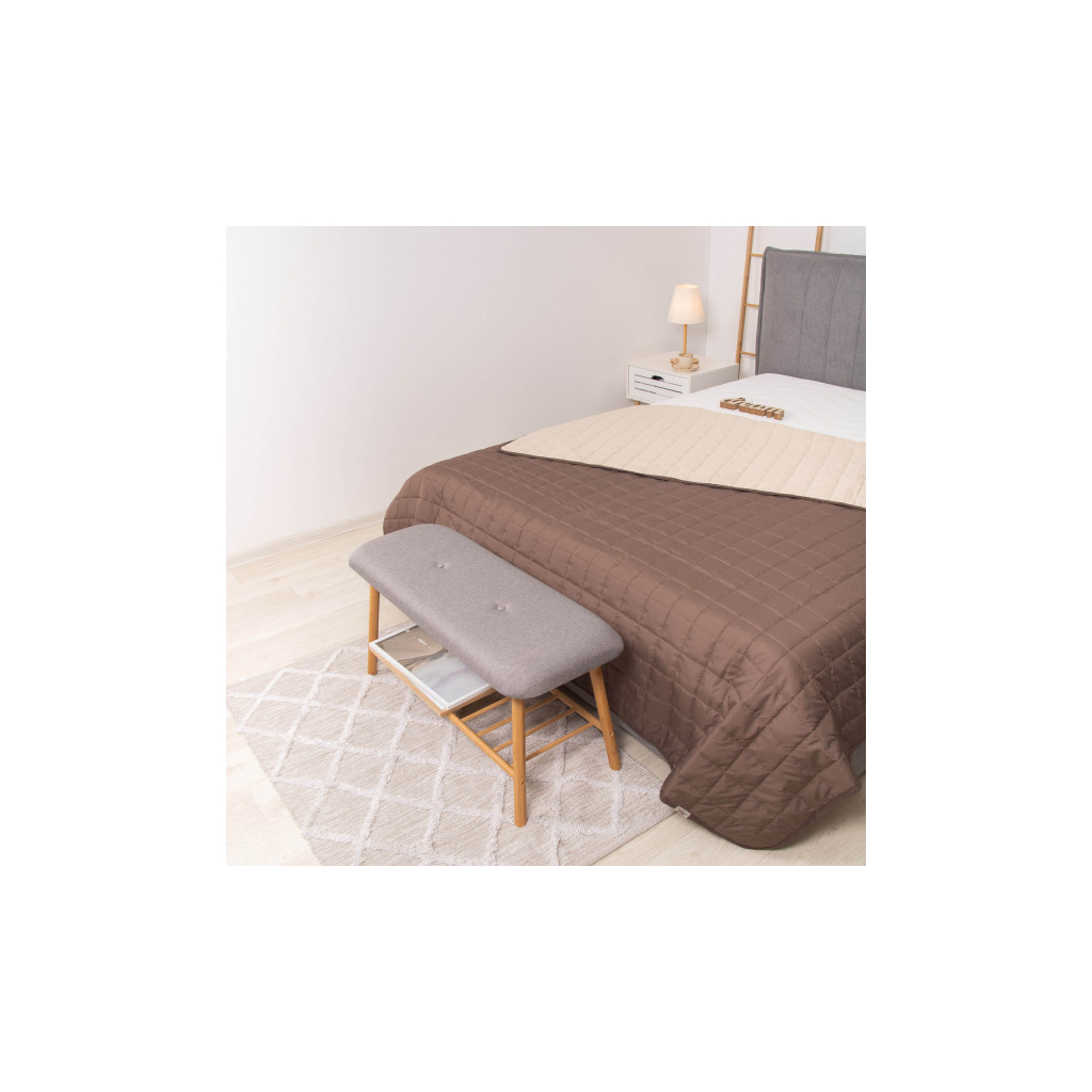 Покривало Viluta стьобане двустороннє Дует Шоколадно-ванільний 210х240 (duet_shokvanil_210x240) - зображення 2