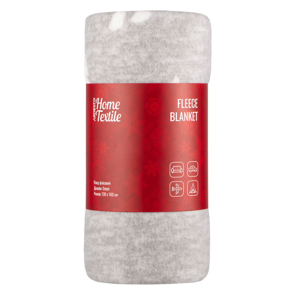 Плед Ardesto Christmas Fleece 130x160см, 100% поліестер, олені (ART0716PB) - зображення 1