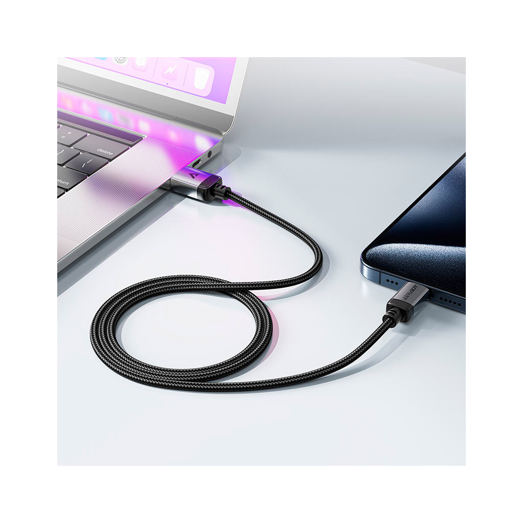 Дата кабель USB-C to USB-C 1.2m 3A aluminum alloy C20-03 Black Acefast (6974316283775) - зображення 7