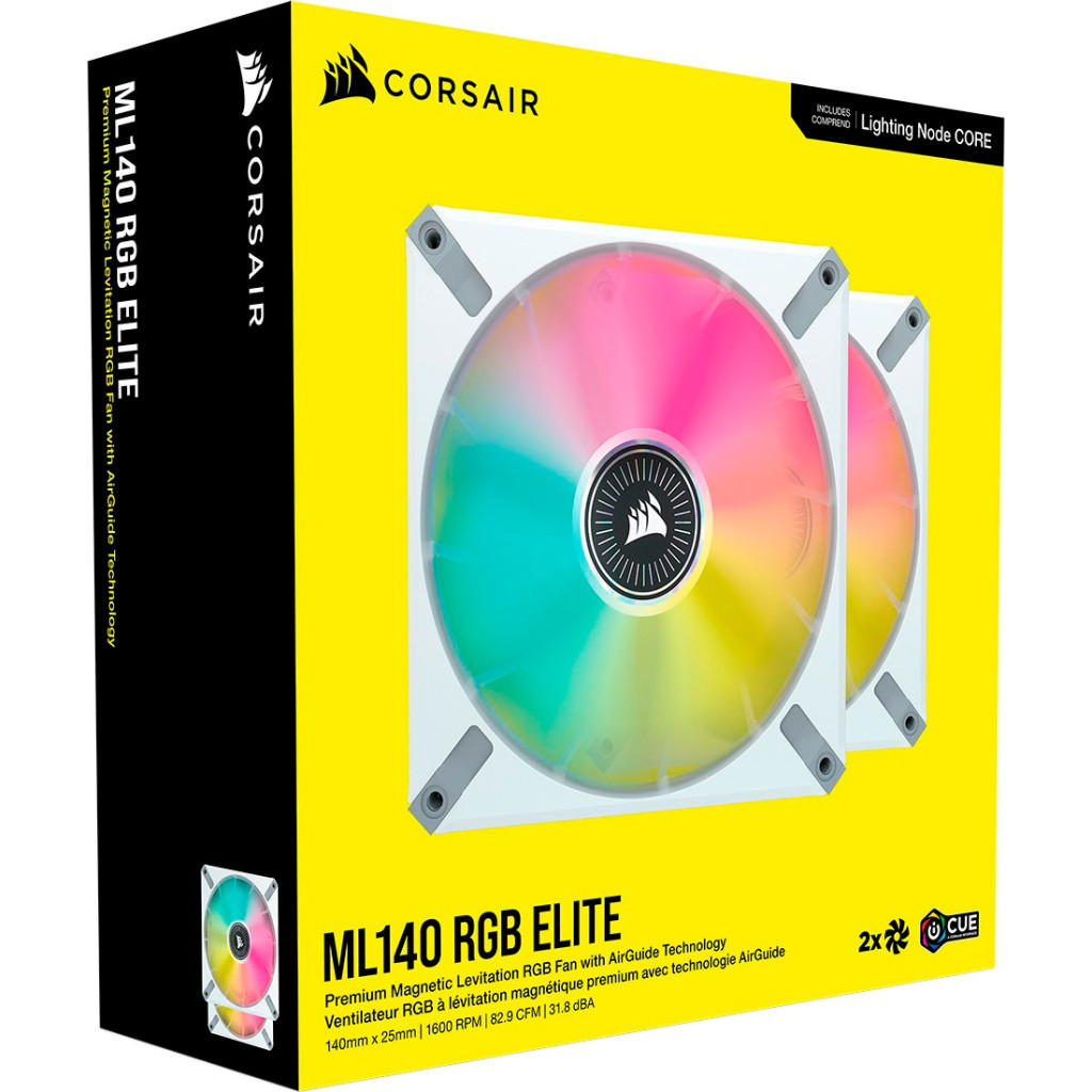 Кулер до корпусу Corsair ML140 RGB Elite Premium Dual Pack (CO-9050119-WW) - зображення 8