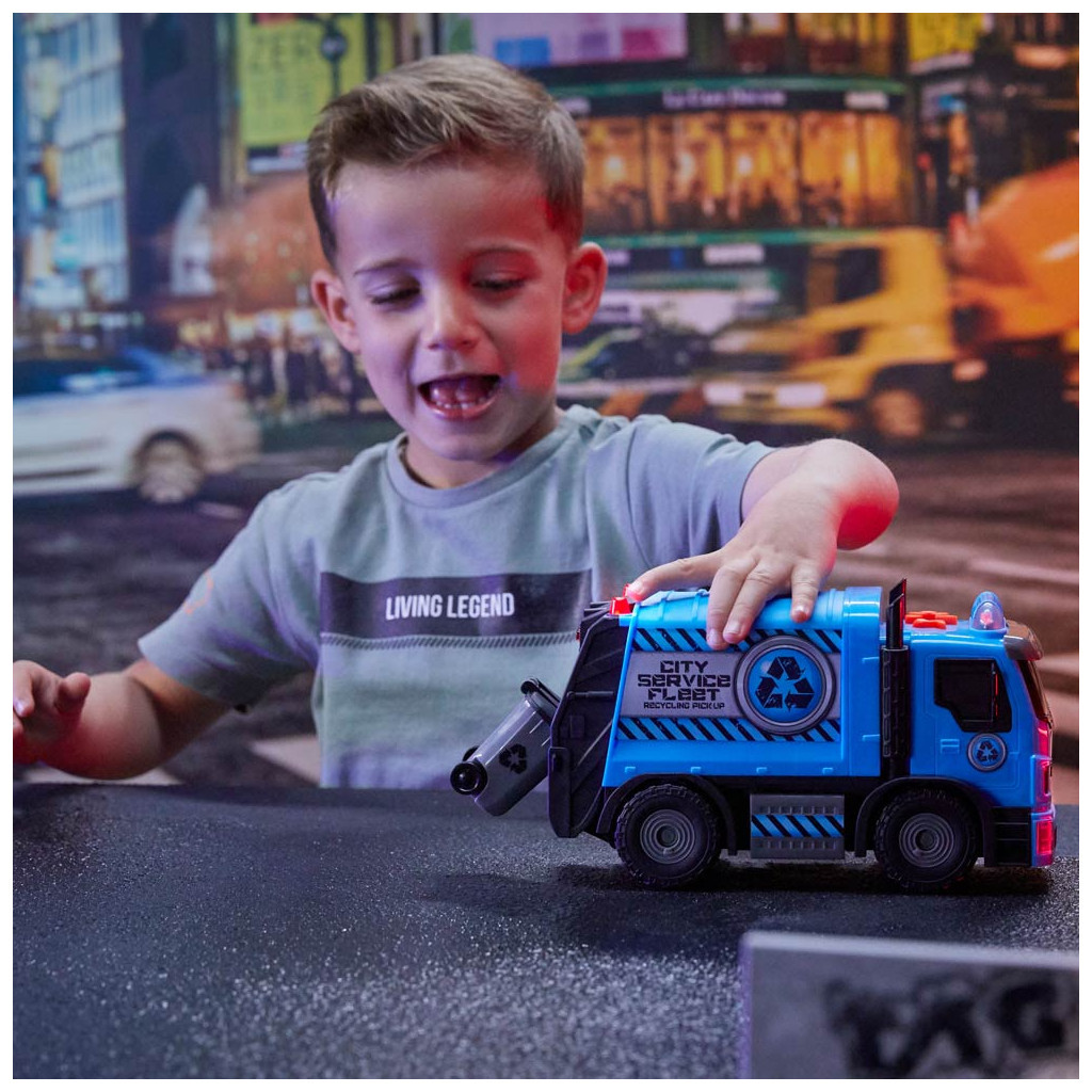 Машина Road Rippers City service fleet Сміттєвоз синя моторизована (20192) - зображення 5