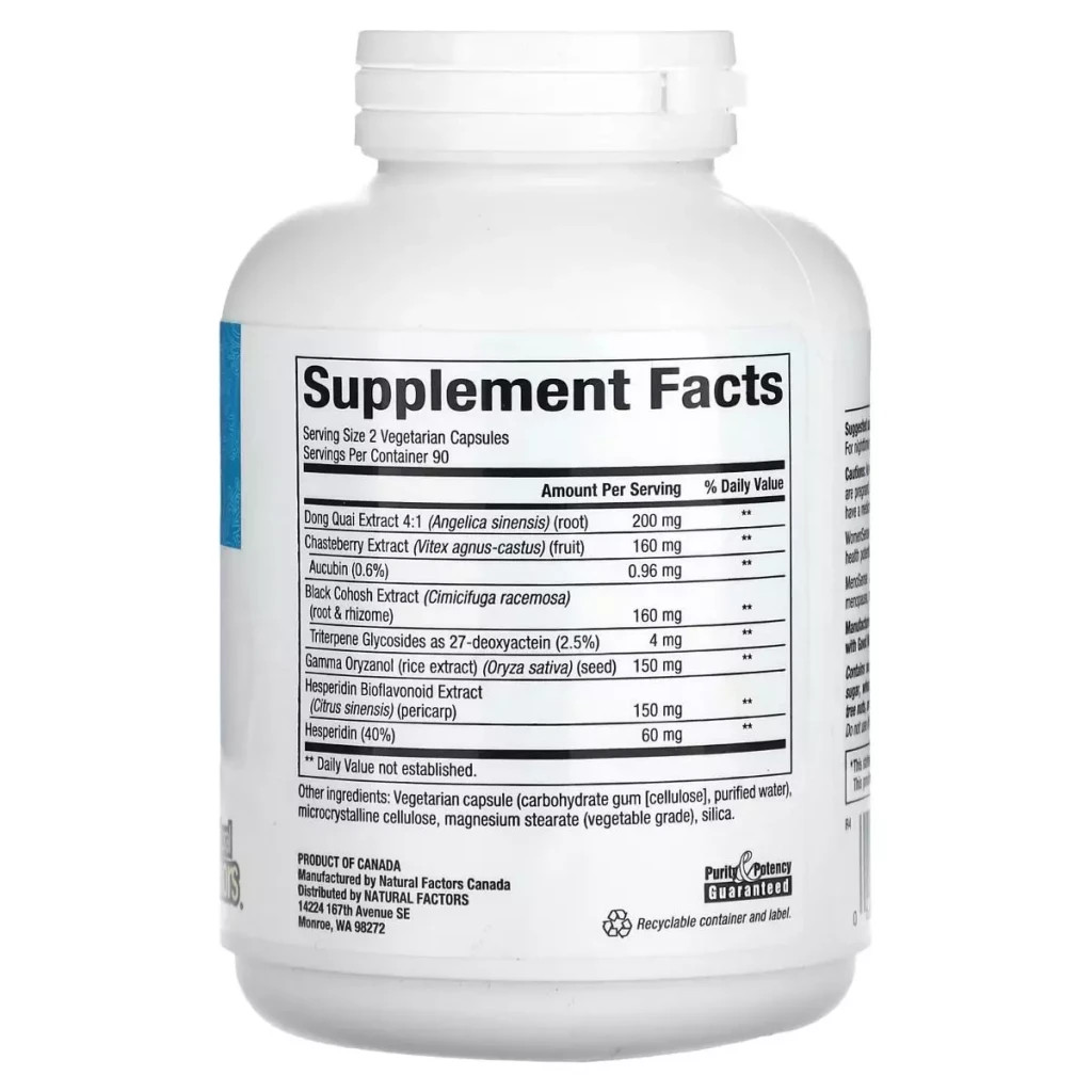 Вітамінно-мінеральний комплекс Natural Factors Підтримка при менопаузі, WomenSense, MenoSense, Menopause Formula, 180 вег (NFS-04951) - зображення 2