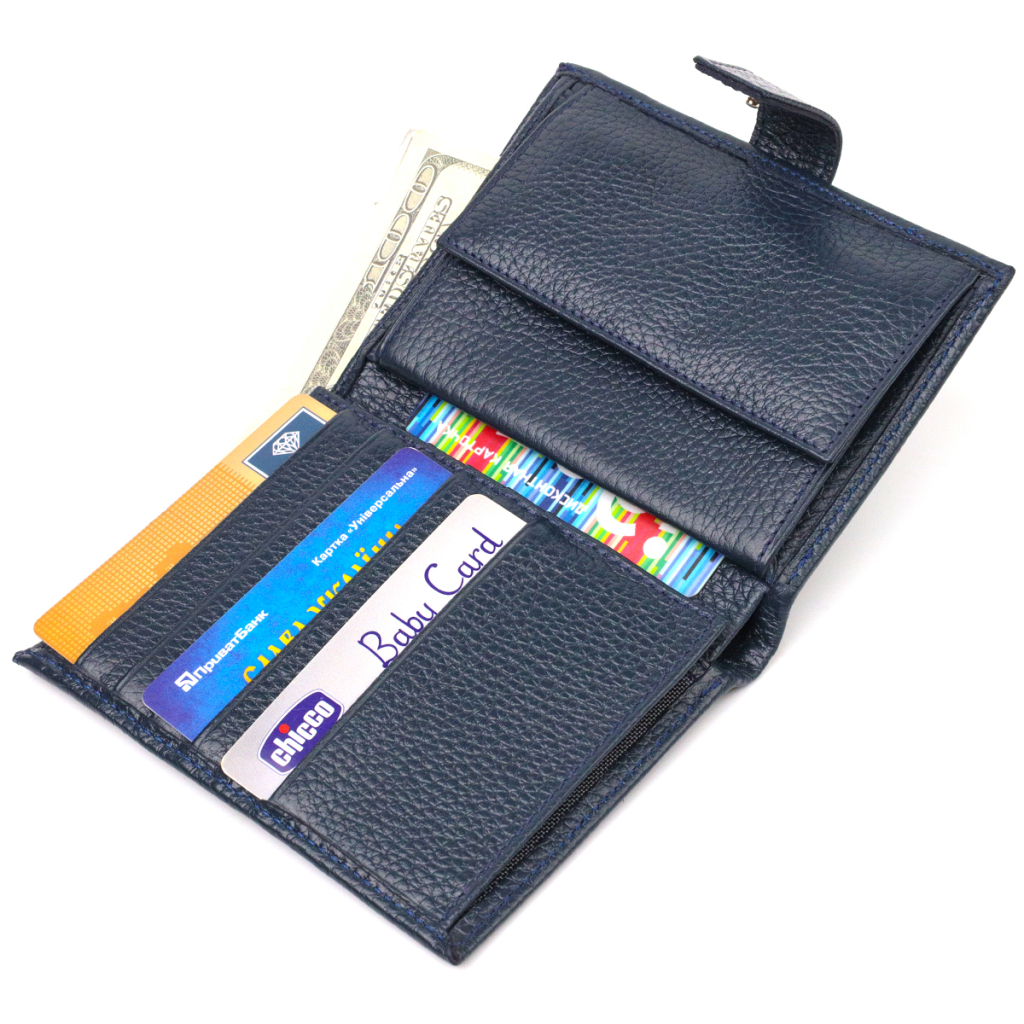 Гаманець Canpellini З натуральної шкіри Флотар Синій (21735) - зображення 6