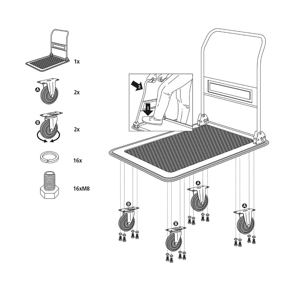 Візок вантажний Stanley платформний, антиковзна поверхня, платформа 73,5x47см, до 150кг (SXWT-PC527) - picture 6