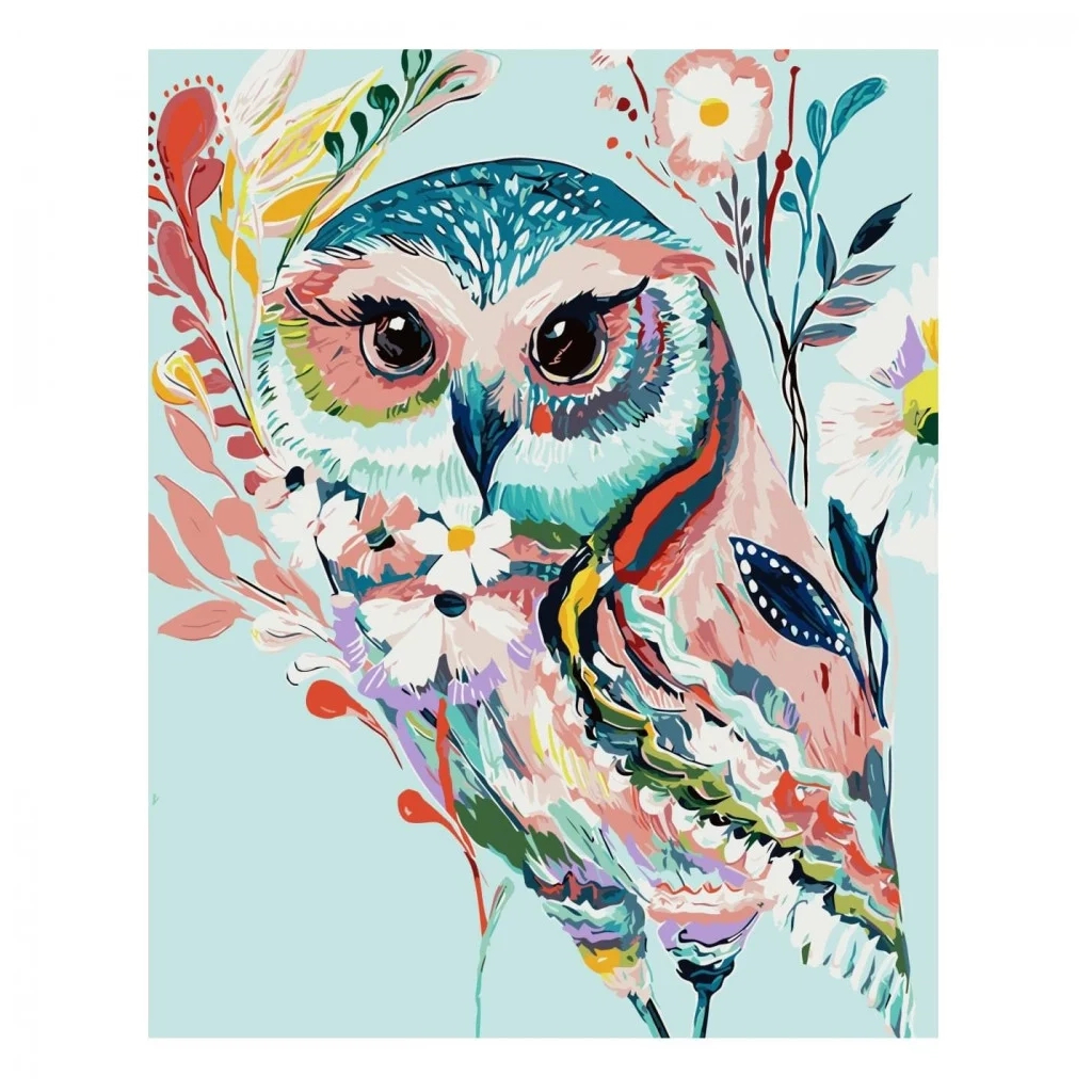 Картина по номерам Strateg Різнобарвна сова 40х50 см (VA-2062) - зображення 1