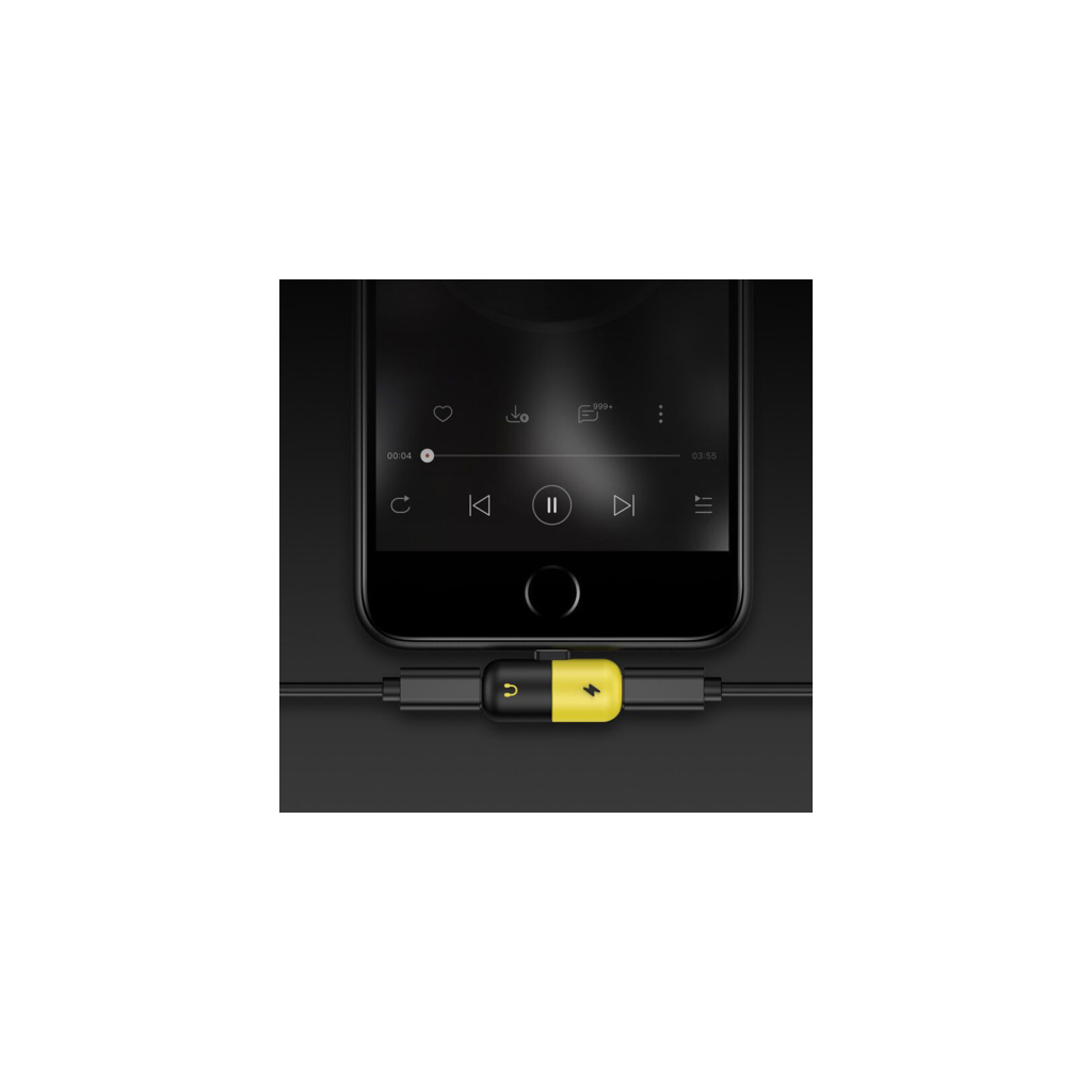 Перехідник Lightning M to 2xLightning F black-yellow Voltronic (YT-SL/2L) - зображення 3