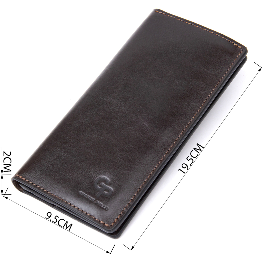 Портмоне Grande Pelle Шкіряне Темно-коричневе (11469) - зображення 3