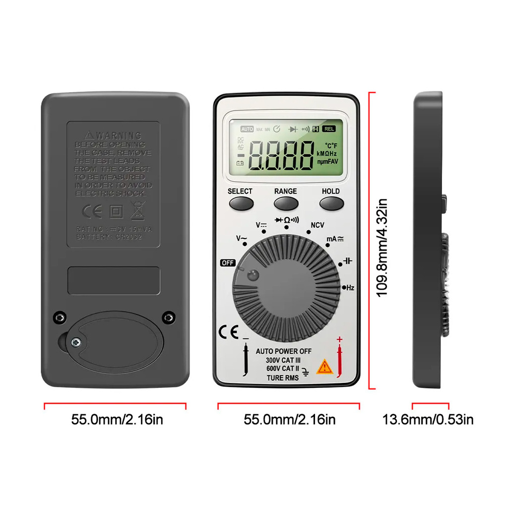 Цифровий мультиметр ANENG AN-101, V, A, R, F (AN-101) - зображення 4