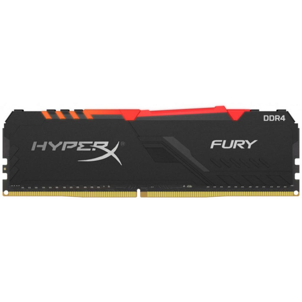 Модуль пам'яті для комп'ютера DDR4 8GB 3000 MHz HyperX Fury Black RGB Kingston Fury (ex.HyperX) (HX430C15FB3A/8) - зображення 1