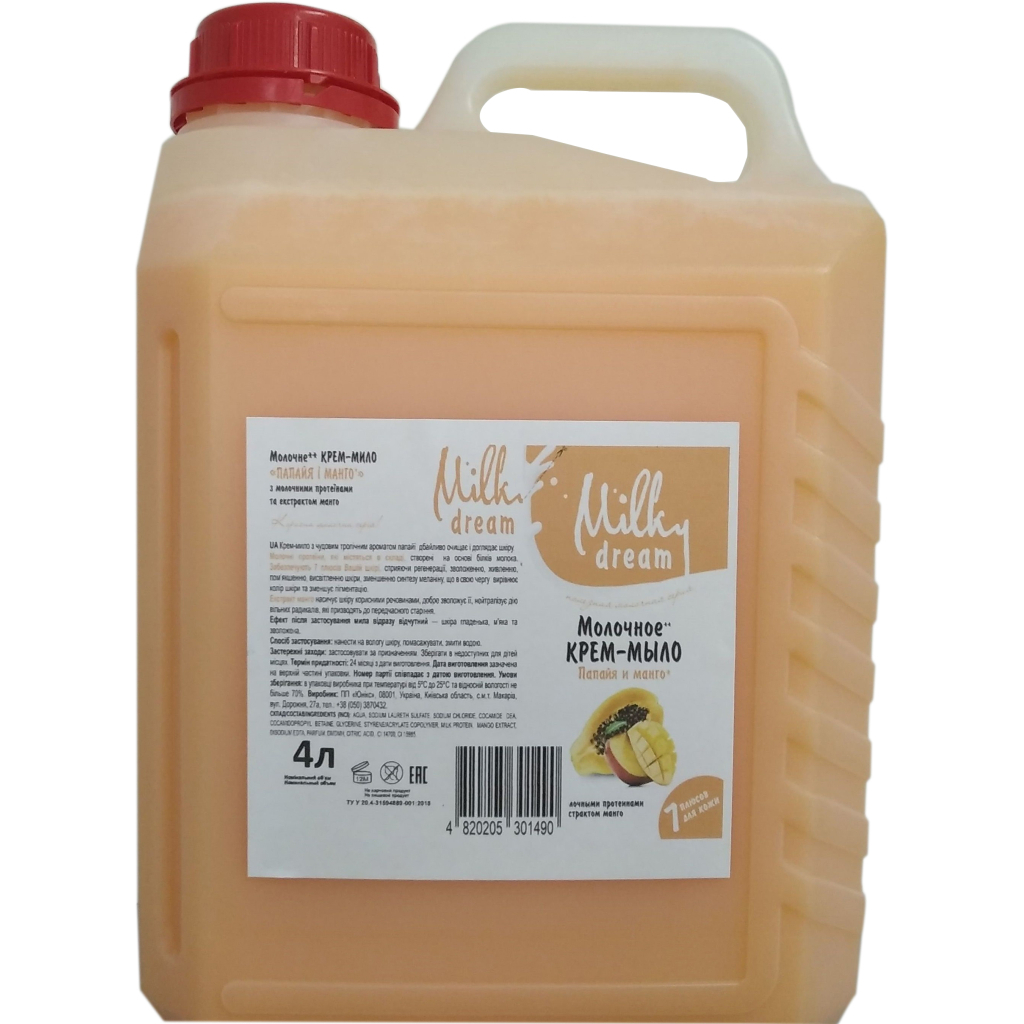 Рідке мило Milky Dream Папая і манго 4 л (4820205301490) - зображення 1