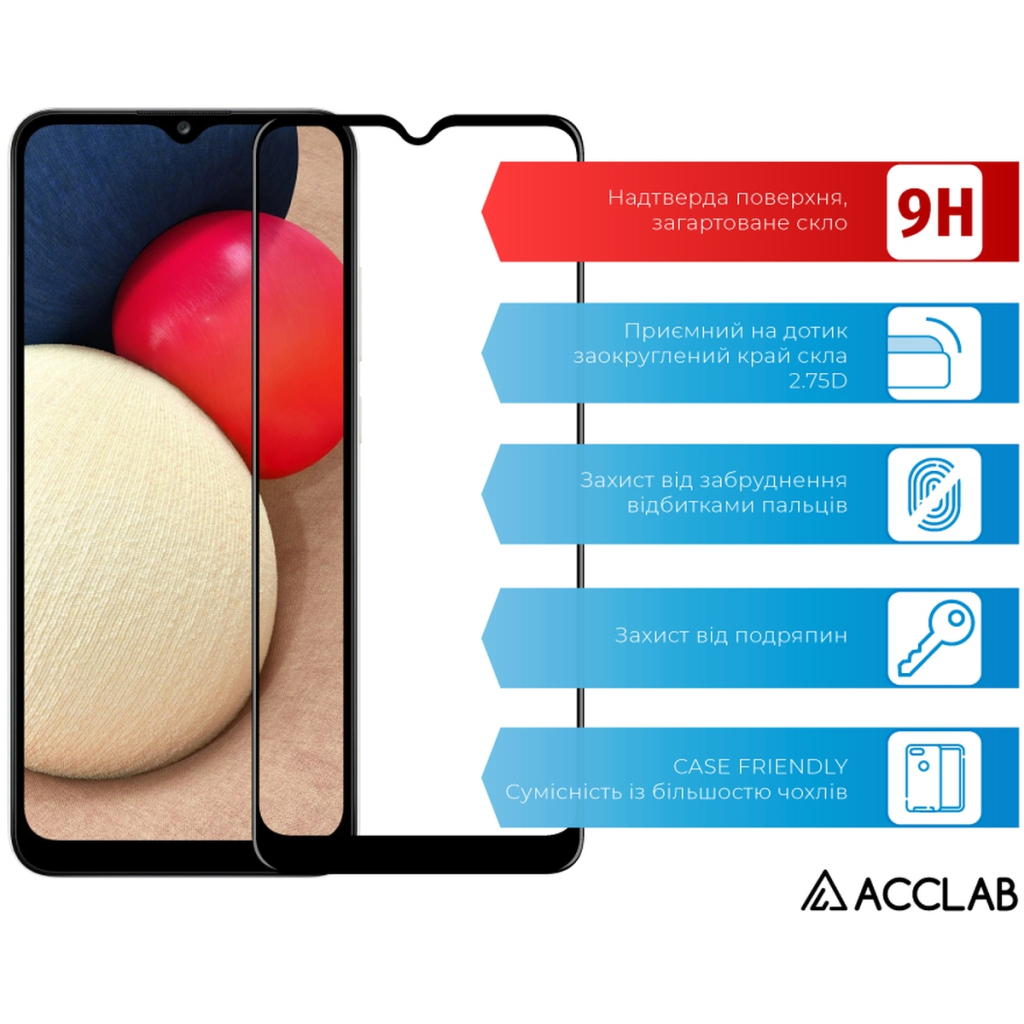 Скло захисне ACCLAB Full Glue Samsung A02s Black (1283126509612) - зображення 3
