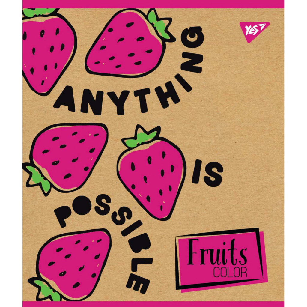 Зошит Yes А5 Fruits Color Крафт 18 аркушів клітинка (765087) - зображення 1