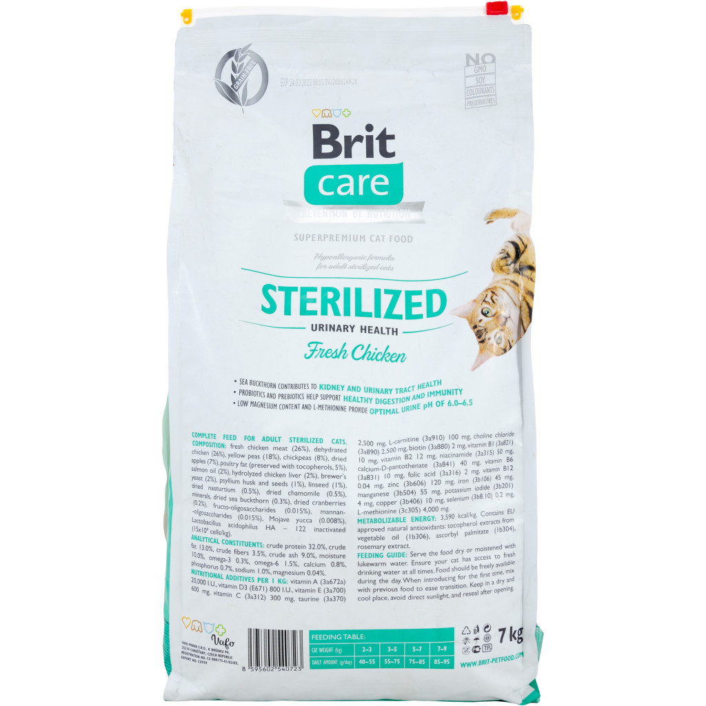 Сухий корм для кішок Brit Care Cat GF Sterilized Urinary Health 7 кг (8595602540723) - зображення 2