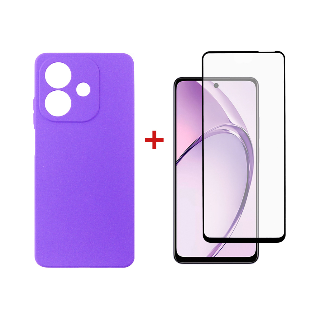 Чохол до мобільного телефона Dengos Oppo A3X Carbon + glass (Purple) (DG-KM-124) - зображення 1