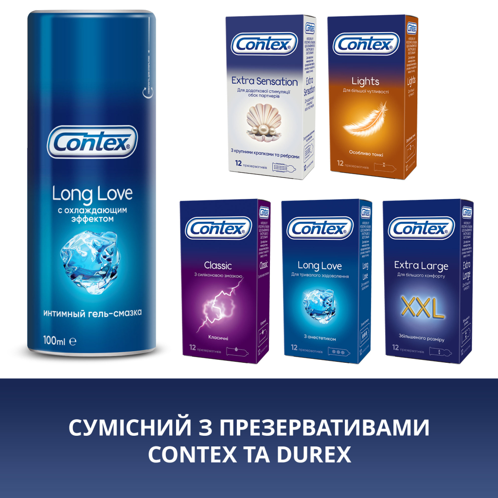 Інтимний гель-змазка Contex Long Love з охолоджуючим ефектом (лубрикант) 100 мл (5060040304044) - изображение 5