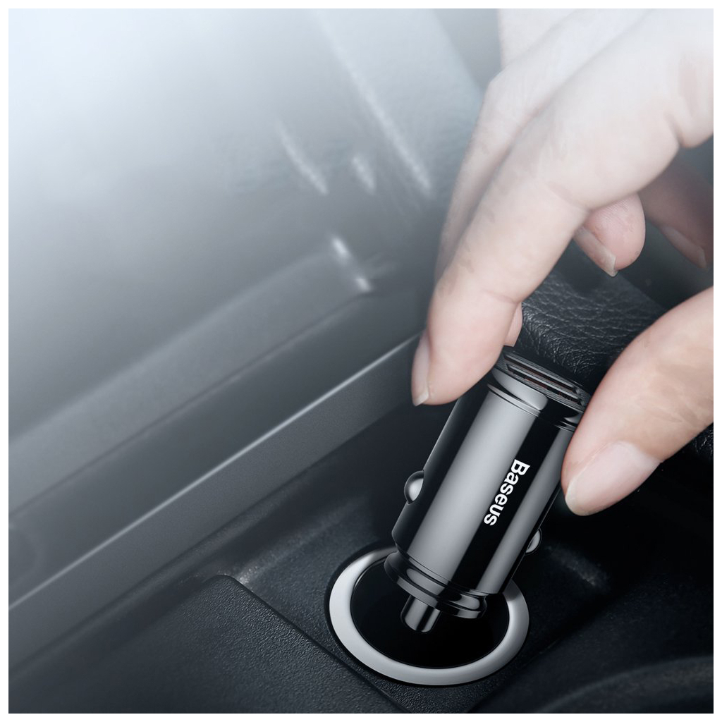 Зарядний пристрій Baseus Circular Plastic А+А 30W 2 USB Black (CCALL-YD01) - зображення 5