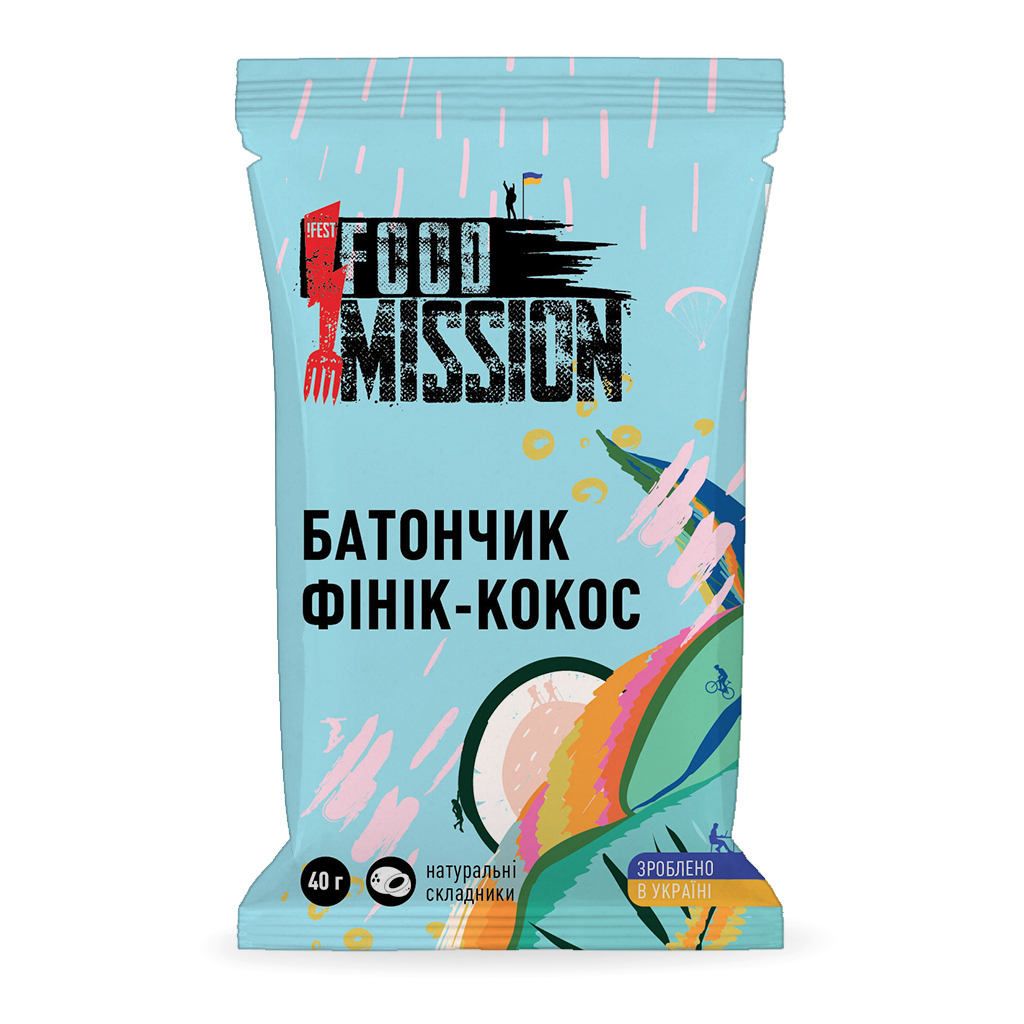 Батончик Food Mission Кокосовий 40 г (fm.30658) - зображення 1