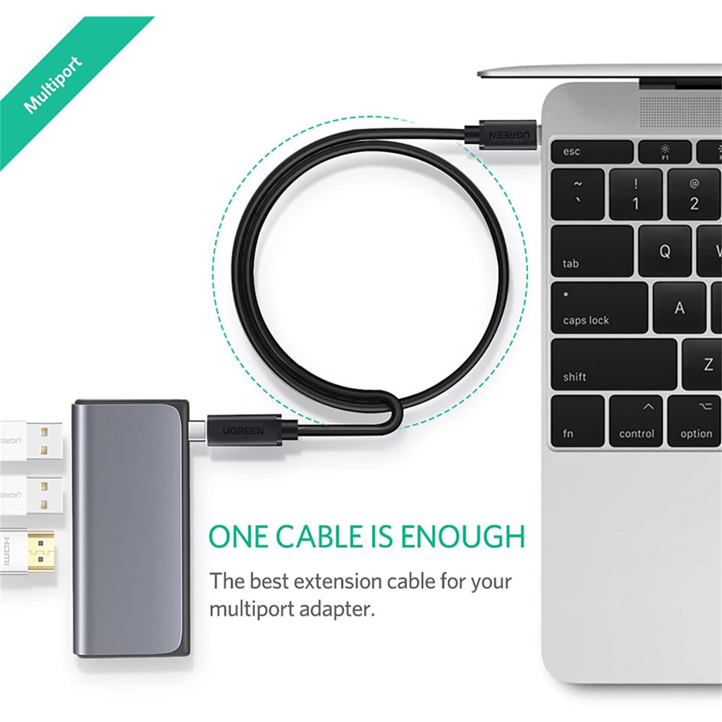 Дата кабель USB-C to USB-C 1.0m USB 3.1Gen2 100W US353 Black Ugreen (10387) - зображення 3