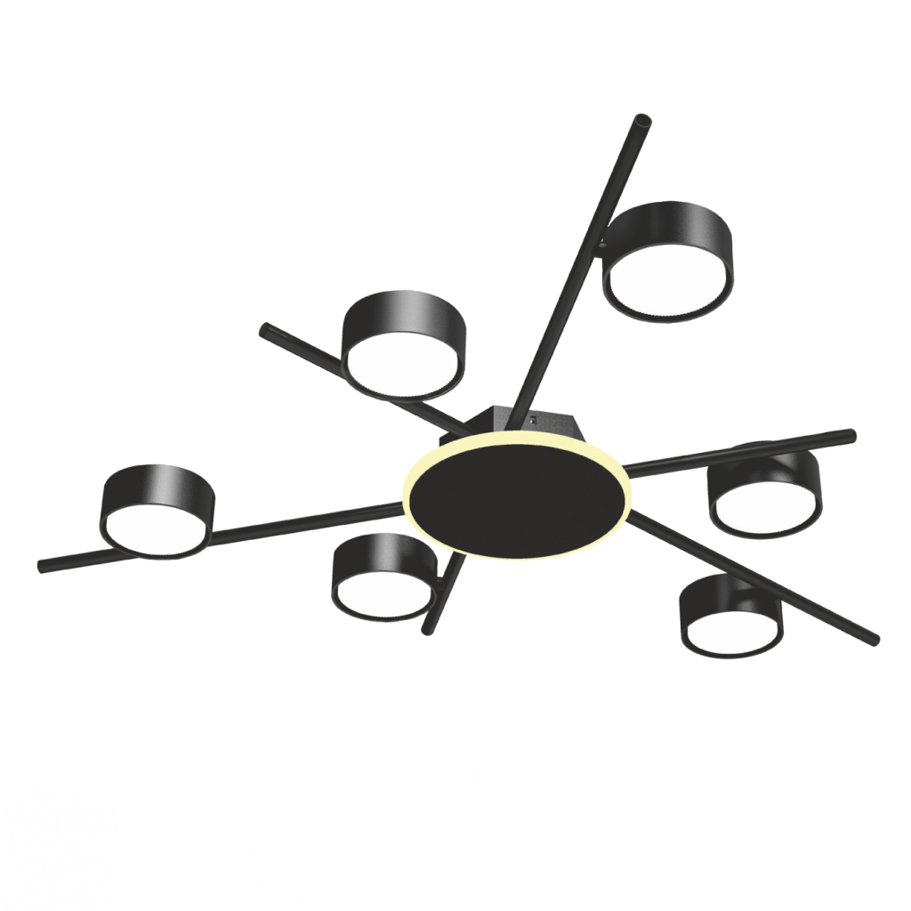 Світильник Videx під лампу 6xGX53 накладний з підсвіткою (VL-SPF22B-BB) - изображение 1