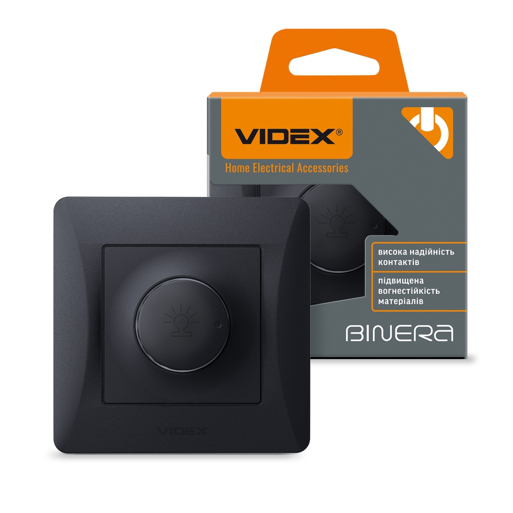 Світлорегулятор Videx BINERA 600Вт чорний граф (VF-BNDM600-BG) - изображение 4